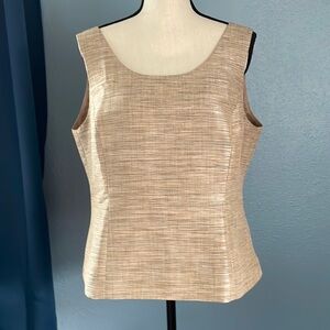 Kasper Blouse Women Size 14 Sleeveless Beige Tank/ Camisole Suit Piece